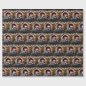 Weihnachtshund Hund in Doghouse Geschenkpapier (Flach)