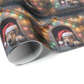 Weihnachtshund Hund in Doghouse Geschenkpapier (Rolleneckpunkt)