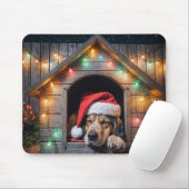 Weihnachtshund Hund in Doghouse Mousepad (Mit Mouse)