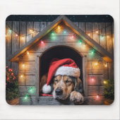 Weihnachtshund Hund in Doghouse Mousepad (Vorne)