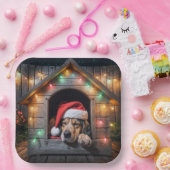 Weihnachtshund Hund in Doghouse Pappteller (Party)