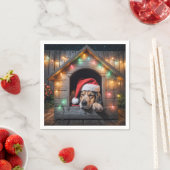 Weihnachtshund Hund in Doghouse Serviette (Beispiel)
