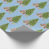 Weihnachtshund Hund in Schneeflocken Geschenkpapier (Ecke)