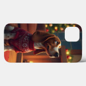 Weihnachtshund im Cartoon Case-Mate iPhone Hülle (Rückseite (Horizontal))