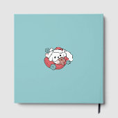 Weihnachtshund in der Weihnachtsmannmütze - Feiert Gästebuch (Rückseite)