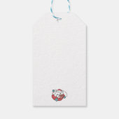 Weihnachtshund in der Weihnachtsmannmütze - Feiert Geschenkanhänger (Rückseite)