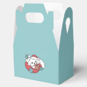 Weihnachtshund in der Weihnachtsmannmütze - Feiert Geschenkschachtel (Geöffnet)