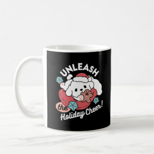 Weihnachtshund in der Weihnachtsmannmütze - Feiert Kaffeetasse