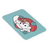 Weihnachtshund in der Weihnachtsmannmütze - Feiert Magnet (Rechte Seite)