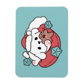 Weihnachtshund in der Weihnachtsmannmütze - Feiert Magnet (Vertikal)