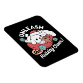Weihnachtshund in der Weihnachtsmannmütze - Feiert Magnet (Rechte Seite)