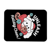Weihnachtshund in der Weihnachtsmannmütze - Feiert Magnet (Horizontal)