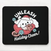 Weihnachtshund in der Weihnachtsmannmütze - Feiert Mousepad (Vorne)
