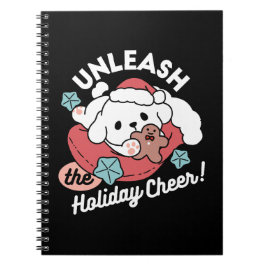 Weihnachtshund in der Weihnachtsmannmütze - Feiert Notizblock