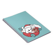 Weihnachtshund in der Weihnachtsmannmütze - Feiert Notizblock (Rechte Seite)