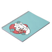 Weihnachtshund in der Weihnachtsmannmütze - Feiert Notizblock (Linke Seite)