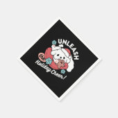 Weihnachtshund in der Weihnachtsmannmütze - Feiert Serviette (Ecke)