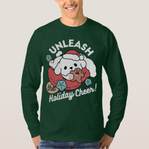 Weihnachtshund in der Weihnachtsmannmütze - Feiert T-Shirt