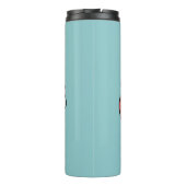 Weihnachtshund in der Weihnachtsmannmütze - Feiert Thermosbecher (Rückseite)