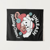 Weihnachtshund in der Weihnachtsmannmütze - Feiert Wandteppich (Vorderseite (Horizontal))