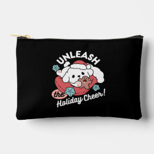 Weihnachtshund in der Weihnachtsmannmütze - Feiert Zubehörtasche