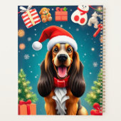 Weihnachtshund in der Weihnachtsmannmütze Planer (Rückseite)