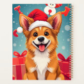Weihnachtshund in der Weihnachtsmannmütze Planer (Rückseite)