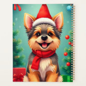 Weihnachtshund in der Weihnachtsmannmütze Planer (Rückseite)
