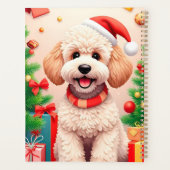 Weihnachtshund in der Weihnachtsmannmütze Planer (Rückseite)
