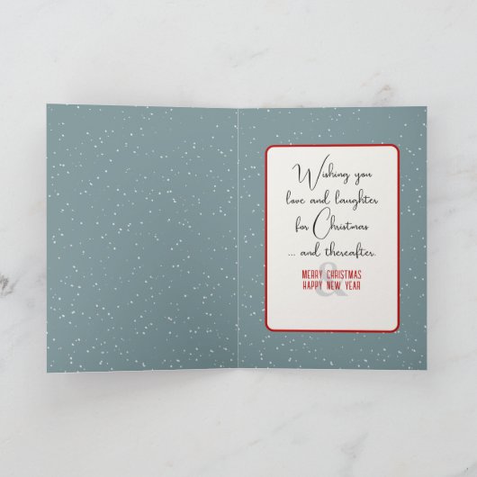 Weihnachtshund in Schneeflocken Karte (Innenseite)