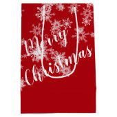 Weihnachtshund in verschlungenen Lichtern Mittlere Geschenktüte (Rückseite)