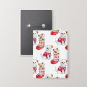 Weihnachtshund & Katze Button (Vorderseite/Rückseite)