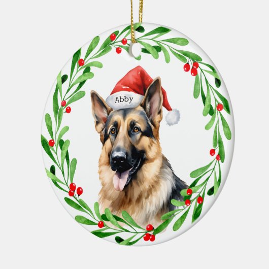 Weihnachtshund Keramik Ornament (Links)