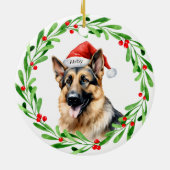 Weihnachtshund Keramik Ornament (Hinten)