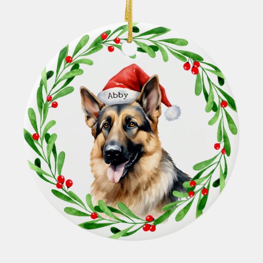 Weihnachtshund Keramik Ornament (Hinten)