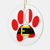 Weihnachtshund Keramik Ornament (Links)