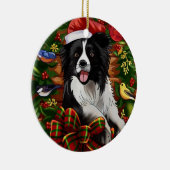 Weihnachtshund Keramik Ornament (Rechts)