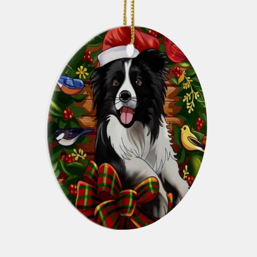 Weihnachtshund Keramik Ornament (Rechts)