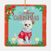 Weihnachtshund Keramikornament (Rückseite)