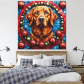Weihnachtshund Leinwanddruck (Insitu (Schlafzimmer))