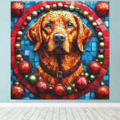 Weihnachtshund Leinwanddruck (Insitu (Holzboden))