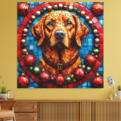 Weihnachtshund Leinwanddruck (Insitu (Wohnzimmer))