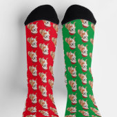 Weihnachtshund Lover Bull Dog Muster Red Green Socken (Oben)