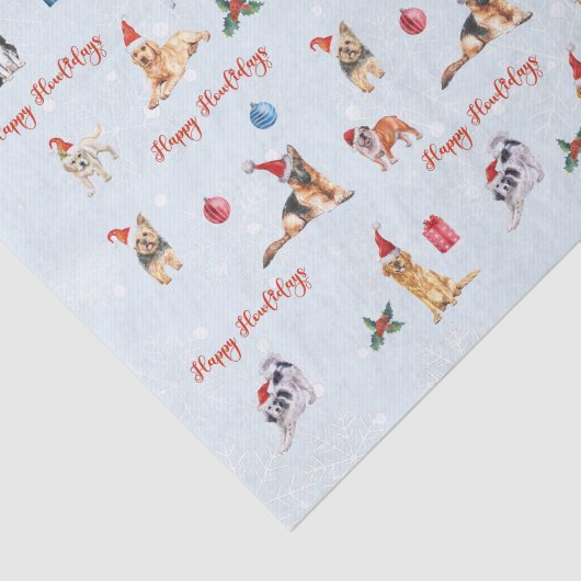 Weihnachtshund Lover Happy Howlidays Seidenpapier (Ausschnitt)