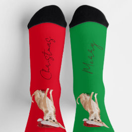 Weihnachtshund Lover Terrier Muster Fun Red Green Socken