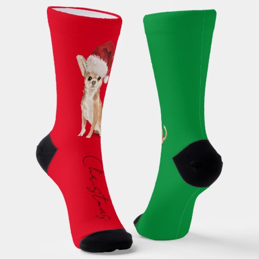 Weihnachtshund Lover Terrier Muster Fun Red Green Socken (Gewinkelt)