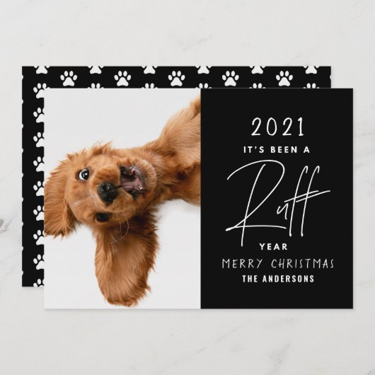 Weihnachtshund lustige Rudel Jahr in Rezensionskar Karte (Vorne/Hinten)