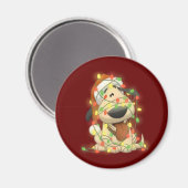 Weihnachtshund Magnet (Vorderseite/Rückseite)