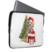 Weihnachtshund mit Baum Laptopschutzhülle (Vorne Rechts)