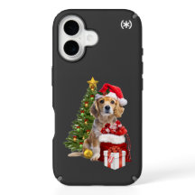 Weihnachtshund mit Baum süß